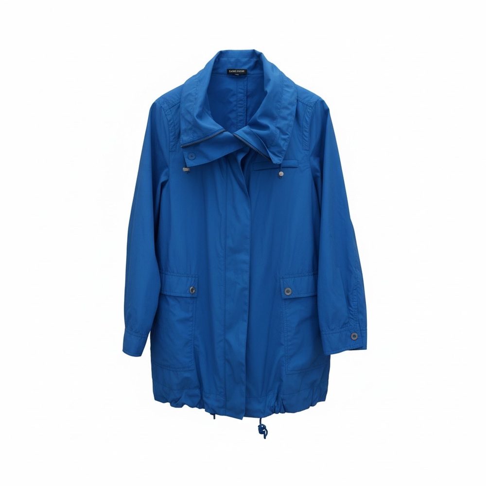 Eileen Fisher Royal Blue Utility Rain Jacket Coat Small